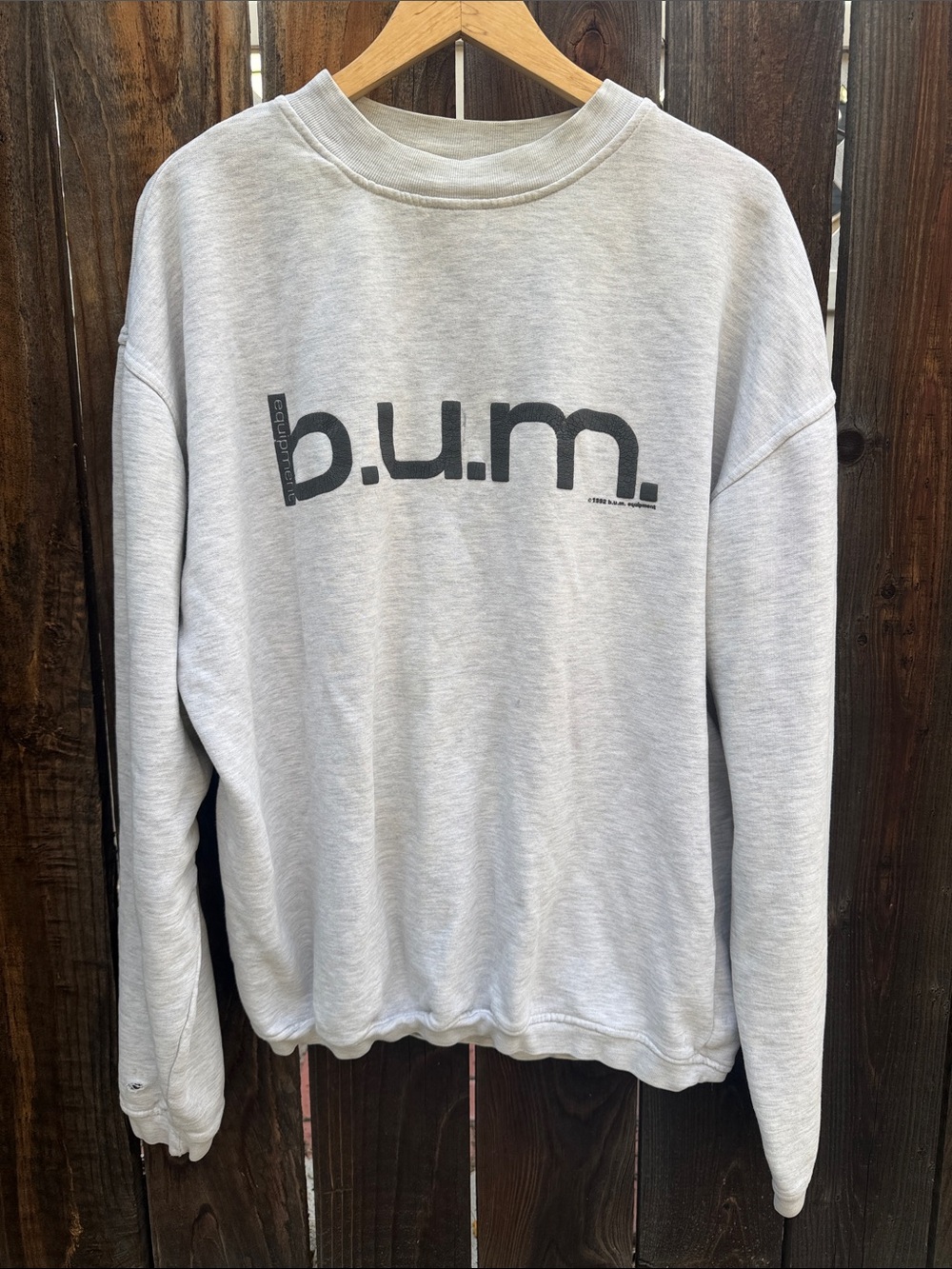 Vintage BUM Equipment Sweatshirt Gray Y2K 90s Athletic Spell Out Crewneck.
